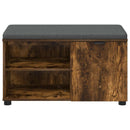 vidaXL Előtér pad Füstölt Tölgy 80 x 38 x 46 cm Műanyag Fa és Szövet