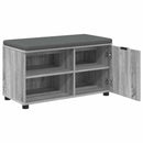 vidaXL Előtér pad Szürke Sonoma 80 x 38 x 46 cm Műanyag Fa és Szövet