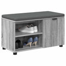 vidaXL Előtér pad Szürke Sonoma 80 x 38 x 46 cm Műanyag Fa és Szövet