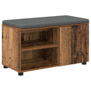 vidaXL Előtér pad ajtóval Öreg fa 80 x 38 x 46 cm Műanyag Fa és Szövet