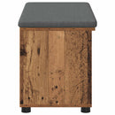 vidaXL Előtér pad ajtóval Öreg fa 80 x 38 x 46 cm Műanyag Fa és Szövet