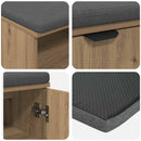 vidaXL Előtér pad Kézműves Tölgy 80 x 38 x 46 cm Műanyag Fa és Szövet