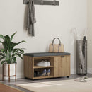 vidaXL Előtér pad Kézműves Tölgy 80 x 38 x 46 cm Műanyag Fa és Szövet