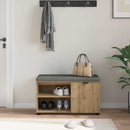 vidaXL Előtér pad Kézműves Tölgy 80 x 38 x 46 cm Műanyag Fa és Szövet