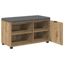 vidaXL Előtér pad Kézműves Tölgy 80 x 38 x 46 cm Műanyag Fa és Szövet