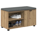 vidaXL Előtér pad Kézműves Tölgy 80 x 38 x 46 cm Műanyag Fa és Szövet