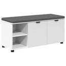 vidaXL Előtér pad párnával Fehér 100 x 38 x 46 cm Műanyag Fa és Szövet