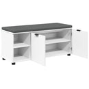 vidaXL Előtér pad párnával Fehér 100 x 38 x 46 cm Műanyag Fa és Szövet