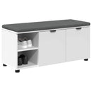 vidaXL Előtér pad párnával Fehér 100 x 38 x 46 cm Műanyag Fa és Szövet