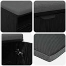 vidaXL Előtér pad Fekete Tölgy 100 x 38 x 46 cm Műanyag Fa és Szövet