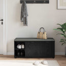 vidaXL Előtér pad Fekete Tölgy 100 x 38 x 46 cm Műanyag Fa és Szövet