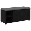 vidaXL Előtér pad Fekete Tölgy 100 x 38 x 46 cm Műanyag Fa és Szövet