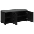 vidaXL Előtér pad Fekete Tölgy 100 x 38 x 46 cm Műanyag Fa és Szövet
