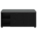 vidaXL Előtér pad Fekete Tölgy 100 x 38 x 46 cm Műanyag Fa és Szövet