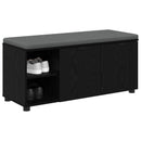 vidaXL Előtér pad Fekete Tölgy 100 x 38 x 46 cm Műanyag Fa és Szövet