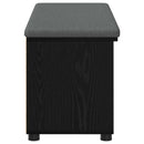 vidaXL Előtér pad Fekete Tölgy 100 x 38 x 46 cm Műanyag Fa és Szövet