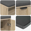 vidaXL Előtér pad Sonoma tölgy 100 x 38 x 46 cm Műanyag Fa és Szövet