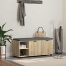 vidaXL Előtér pad Sonoma tölgy 100 x 38 x 46 cm Műanyag Fa és Szövet