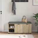 vidaXL Előtér pad Sonoma tölgy 100 x 38 x 46 cm Műanyag Fa és Szövet