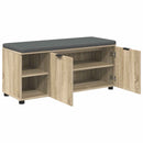 vidaXL Előtér pad Sonoma tölgy 100 x 38 x 46 cm Műanyag Fa és Szövet