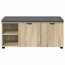 vidaXL Előtér pad Sonoma tölgy 100 x 38 x 46 cm Műanyag Fa és Szövet