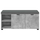 vidaXL Előtér pad Beton Szürke 100 x 38 x 46 cm Műanyag Fa és Szövet