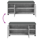 vidaXL Előtér pad Beton Szürke 100 x 38 x 46 cm Műanyag Fa és Szövet
