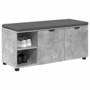 vidaXL Előtér pad Beton Szürke 100 x 38 x 46 cm Műanyag Fa és Szövet