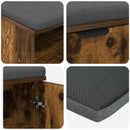 vidaXL Előtér pad Füstölt Tölgy 100 x 38 x 46 cm Műanyag Fa és Szövet