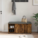 vidaXL Előtér pad Füstölt Tölgy 100 x 38 x 46 cm Műanyag Fa és Szövet