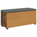 vidaXL Előtér pad Füstölt Tölgy 100 x 38 x 46 cm Műanyag Fa és Szövet