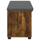 vidaXL Előtér pad Füstölt Tölgy 100 x 38 x 46 cm Műanyag Fa és Szövet