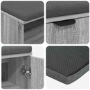 vidaXL Előtér pad Szürke Sonoma 100 x 38 x 46 cm Műanyag Fa és Szövet
