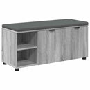 vidaXL Előtér pad Szürke Sonoma 100 x 38 x 46 cm Műanyag Fa és Szövet