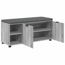 vidaXL Előtér pad Szürke Sonoma 100 x 38 x 46 cm Műanyag Fa és Szövet