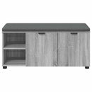 vidaXL Előtér pad Szürke Sonoma 100 x 38 x 46 cm Műanyag Fa és Szövet
