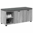 vidaXL Előtér pad Szürke Sonoma 100 x 38 x 46 cm Műanyag Fa és Szövet