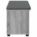 vidaXL Előtér pad Szürke Sonoma 100 x 38 x 46 cm Műanyag Fa és Szövet