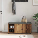 vidaXL Előtér pad Öreg fa 100 x 38 x 46 cm Műanyag Fa és Szövet