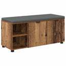 vidaXL Előtér pad Öreg fa 100 x 38 x 46 cm Műanyag Fa és Szövet