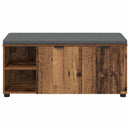 vidaXL Előtér pad Öreg fa 100 x 38 x 46 cm Műanyag Fa és Szövet