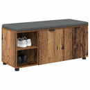 vidaXL Előtér pad Öreg fa 100 x 38 x 46 cm Műanyag Fa és Szövet