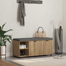 vidaXL Előtér pad Kézműves Tölgy 100 x 38 x 46 cm Műanyag Fa és Szövet