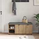 vidaXL Előtér pad Kézműves Tölgy 100 x 38 x 46 cm Műanyag Fa és Szövet