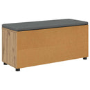 vidaXL Előtér pad Kézműves Tölgy 100 x 38 x 46 cm Műanyag Fa és Szövet
