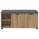 vidaXL Előtér pad Kézműves Tölgy 100 x 38 x 46 cm Műanyag Fa és Szövet