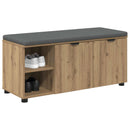 vidaXL Előtér pad Kézműves Tölgy 100 x 38 x 46 cm Műanyag Fa és Szövet