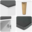 vidaXL Előtér pad párnával Fehér 60 x 38 x 46 cm Műanyag Fa és Szövet