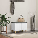 vidaXL Előtér pad párnával Fehér 60 x 38 x 46 cm Műanyag Fa és Szövet