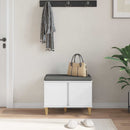 vidaXL Előtér pad párnával Fehér 60 x 38 x 46 cm Műanyag Fa és Szövet